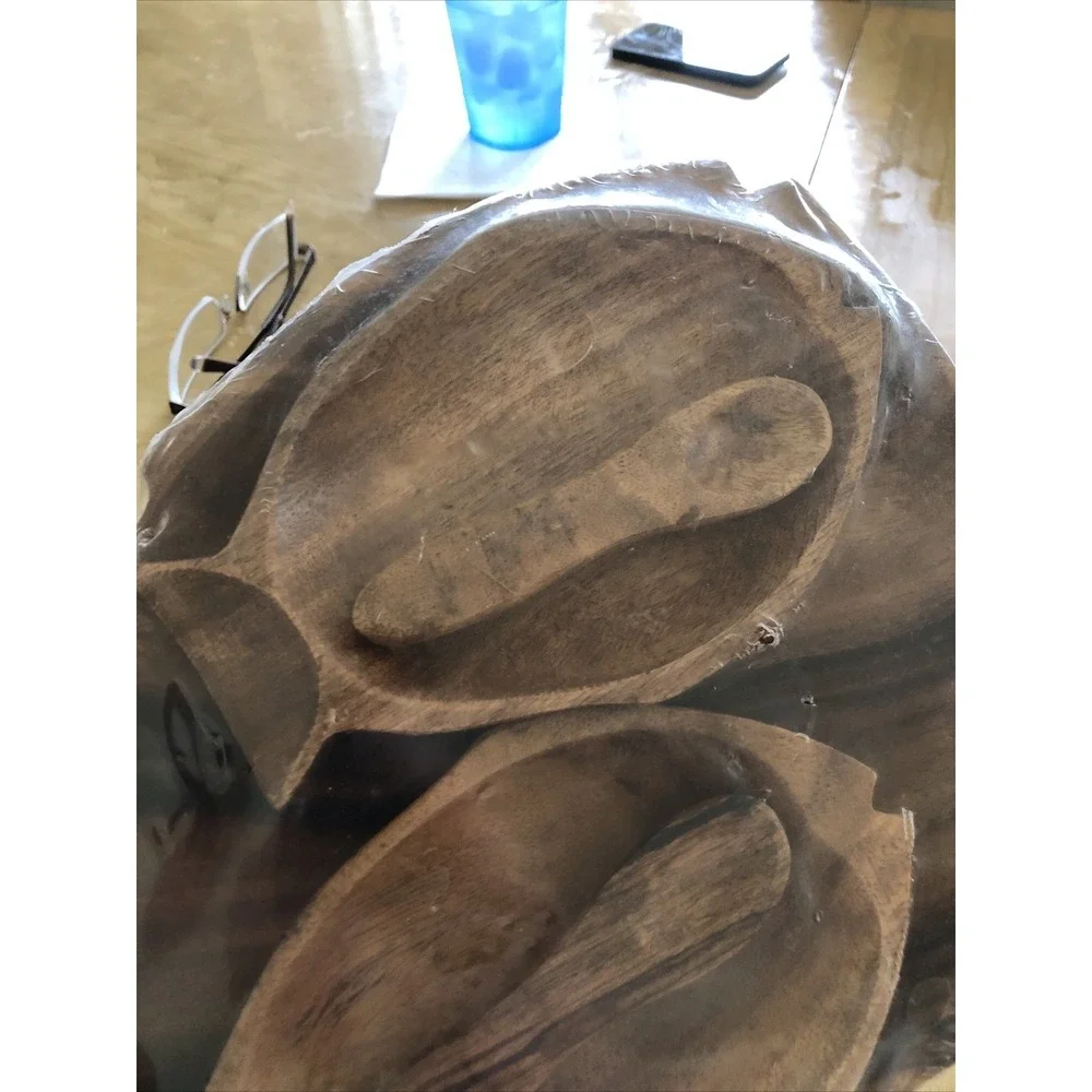 Vintage Wooden Fish Shaped Bowls SET - New (Rare) Made In Philippines